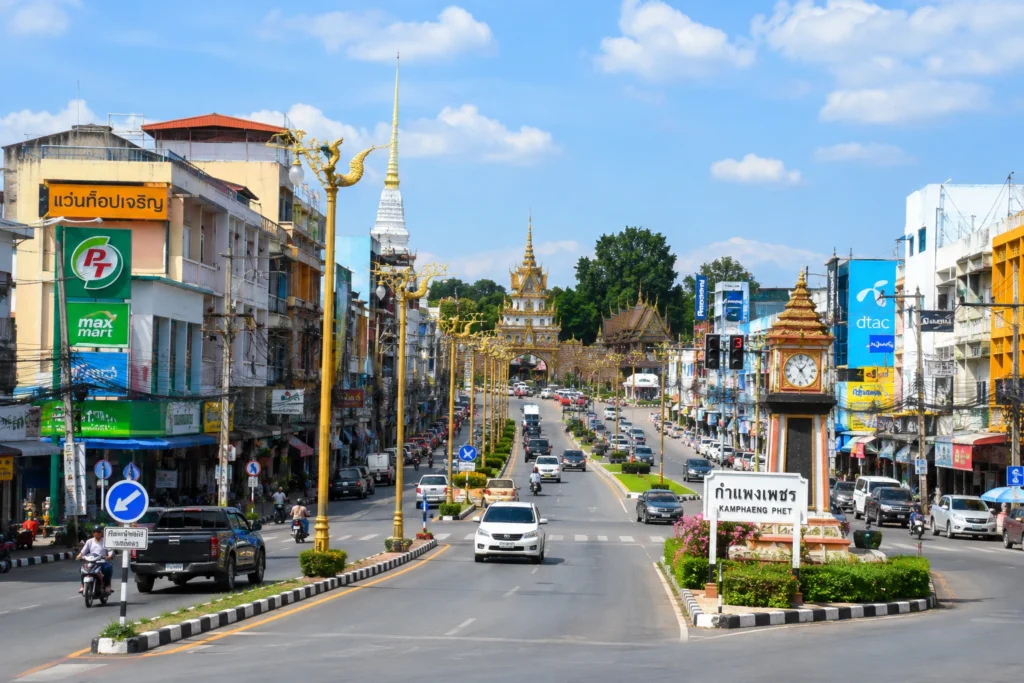 Stadtzentrum von Kamphaeng Phet in Zentralthailand