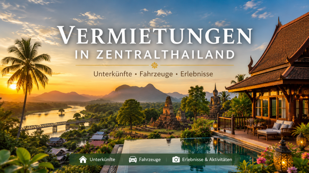 Vermietungen in Zentralthailand – Unterkünfte, Fahrzeuge und Erlebnisse